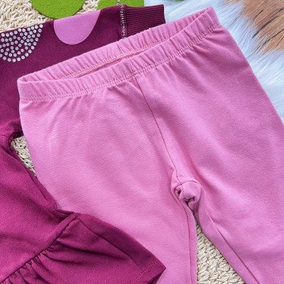 Conj. Jaqueta com Corações nas Mangas e Calça Legging - Uva e Rose